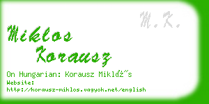 miklos korausz business card